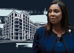 New York Attorney General Letitia James and 63-36 99th Street in Rego Park (Getty; StreetEasy)