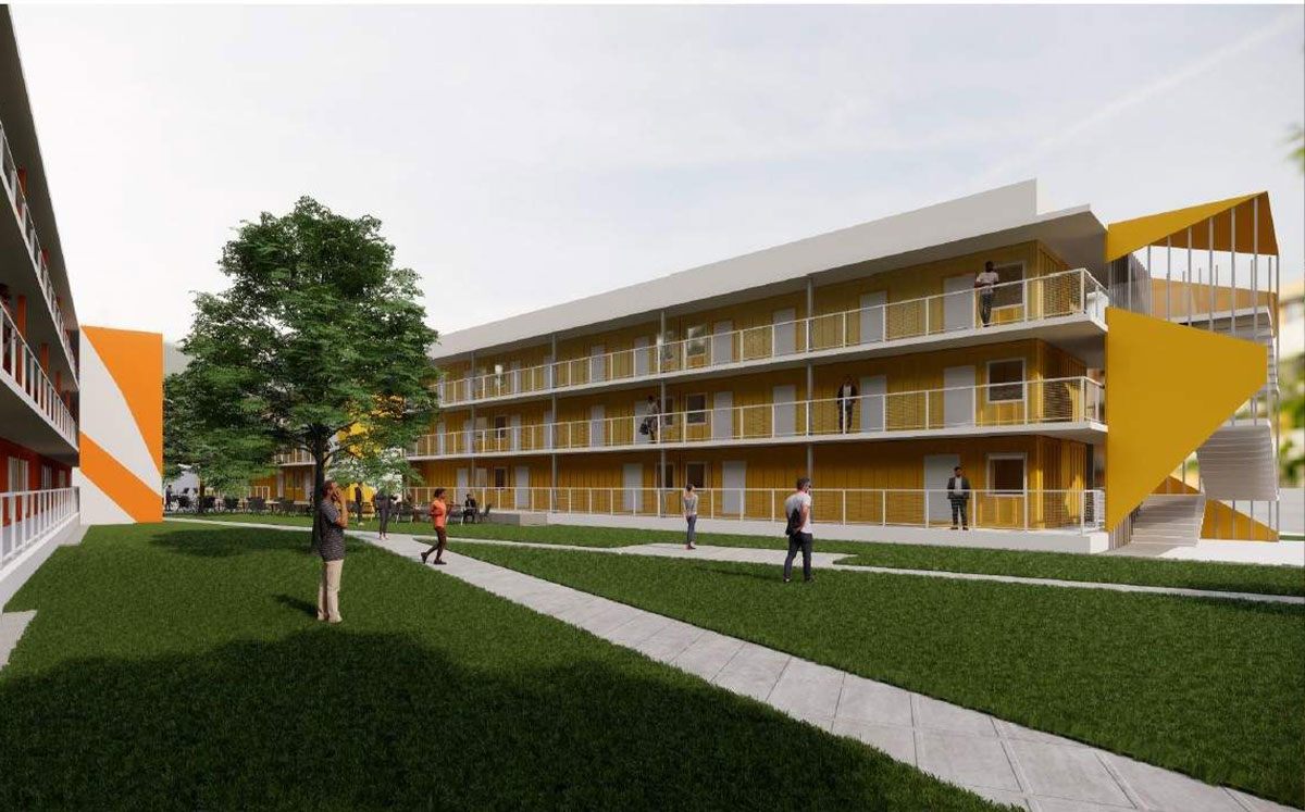 Rendering of the Vignes Street housing project (Credit: Los Angeles County via Urbanize)