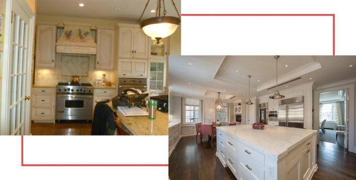 Before and after images of a kitchen from The Renovated Home