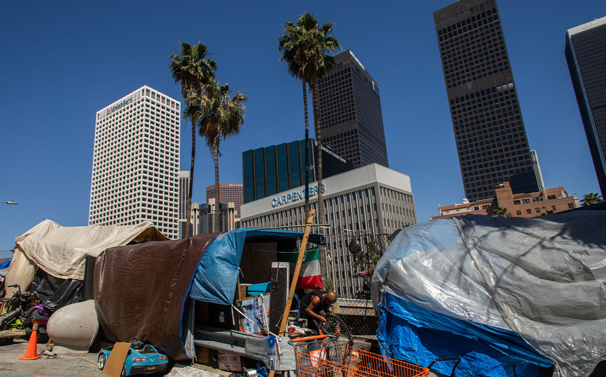 Tents in Los Angeles, California (Credit: APU GOMES/AFP via Getty Images)