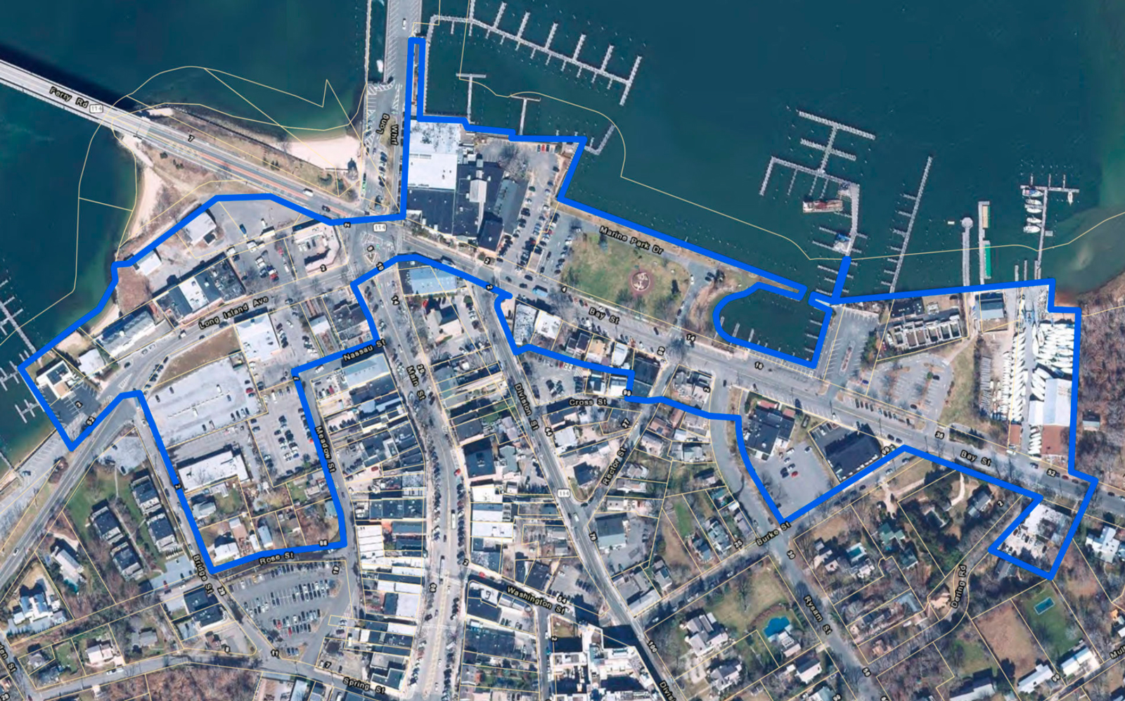 A map of Sag Harbor's moratorium area (Courtesy Sag Harbor Village)