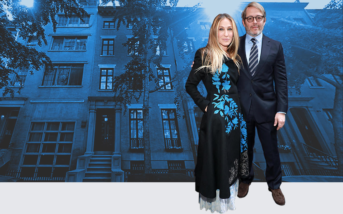 Sarah Jessica Parker and Matthew Broderick with 20 East 10th Street (Getty, Google Maps)