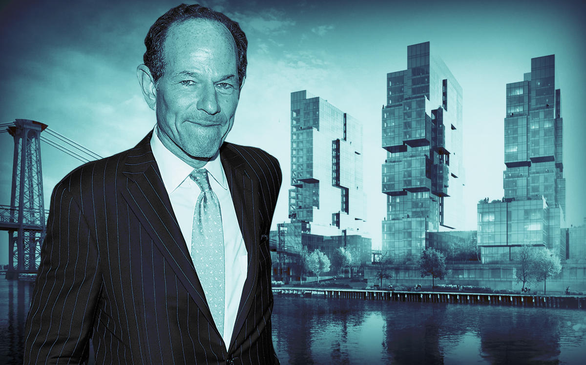 Eliot Spitzer and 420 Kent Avenue (Getty)