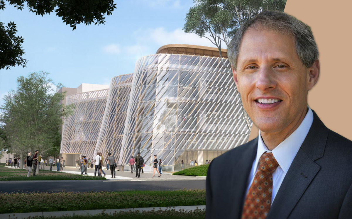 Thomas F. Rosenbaum, Caltech President, and a rendering of the project