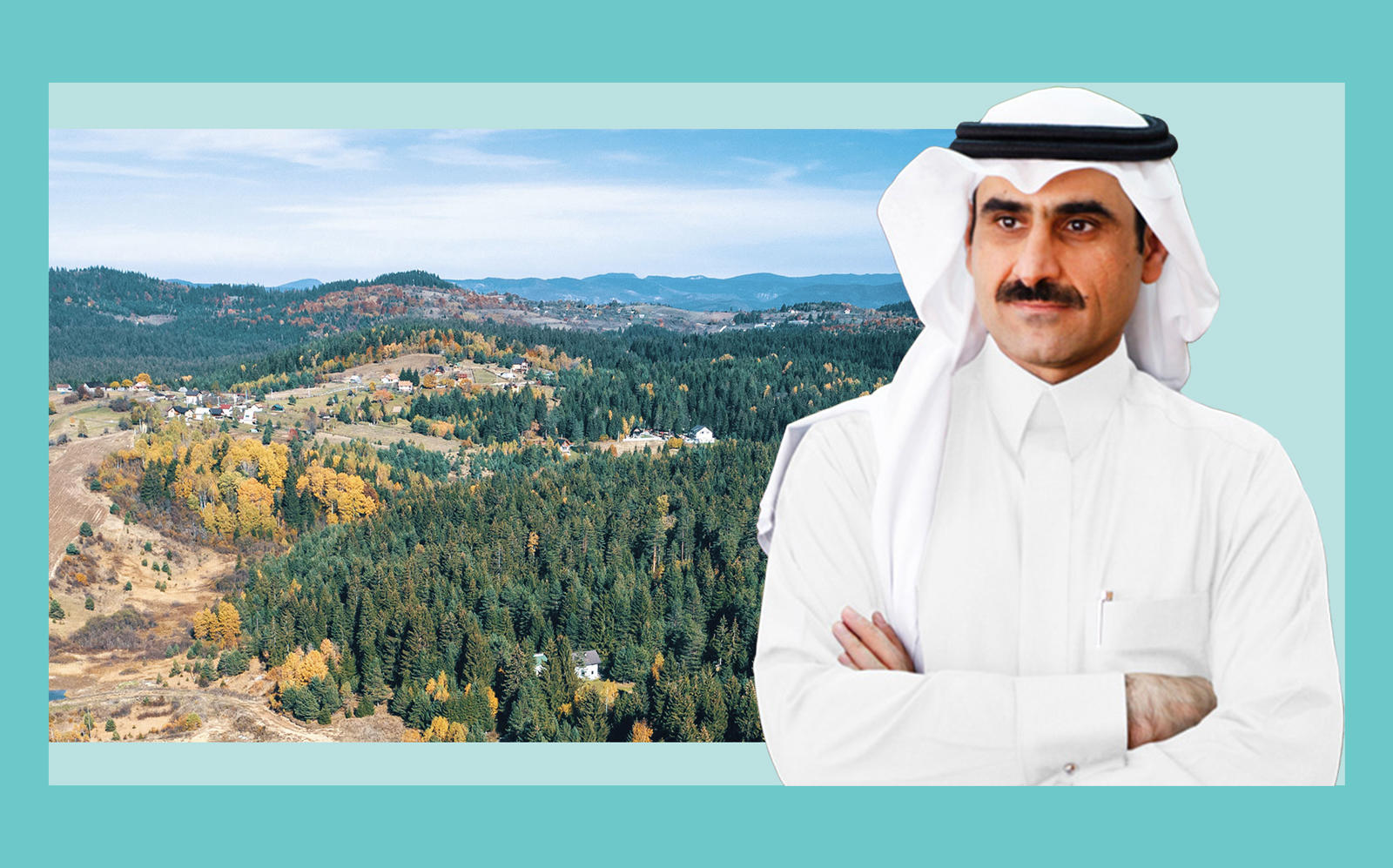 Dar Al Arkan chairman Yusuf bin Abdullah Al-Shalash and the development site (Dal Al Arkan)