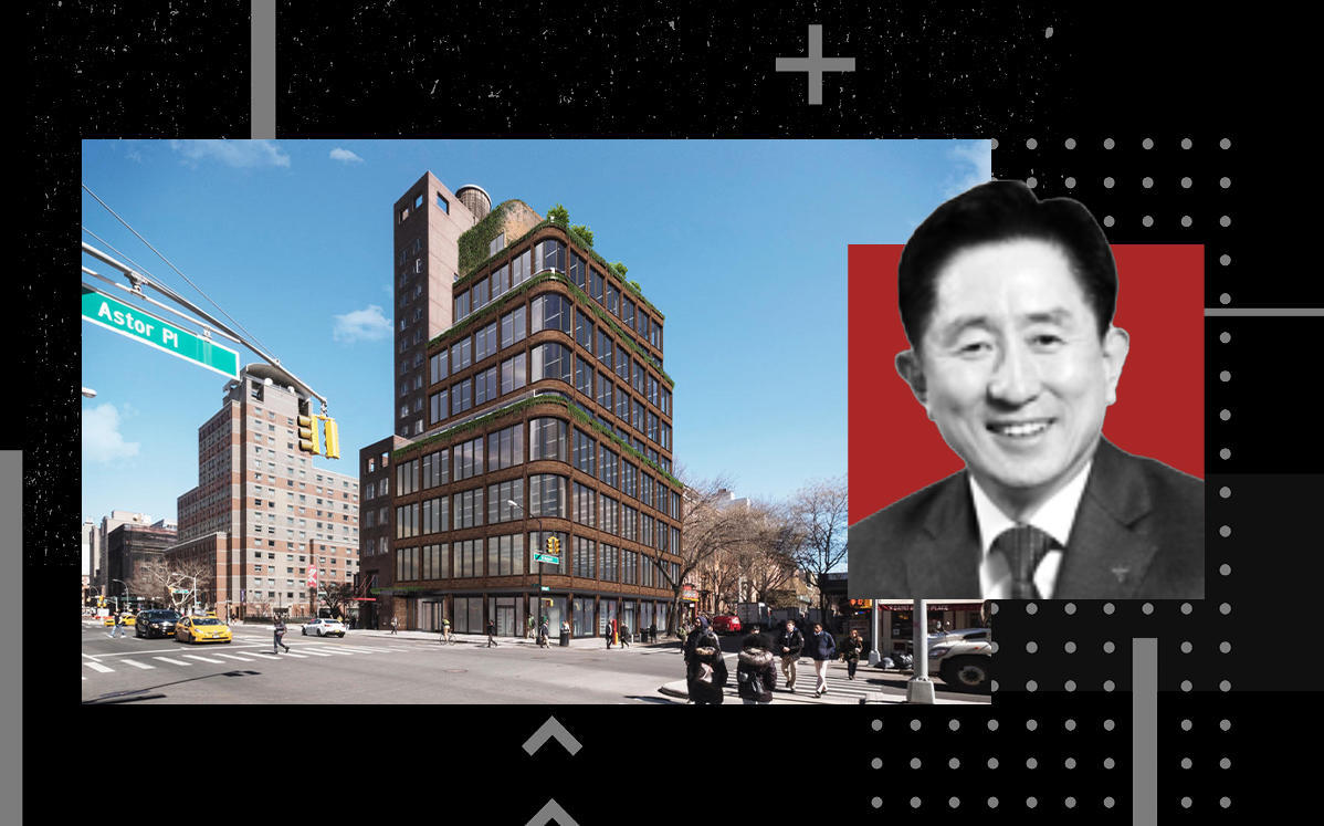 Hana Financial Investment’s Lee Jin-Kook and a rendering of 1 St. Marks Place (Hana Financial Investments)