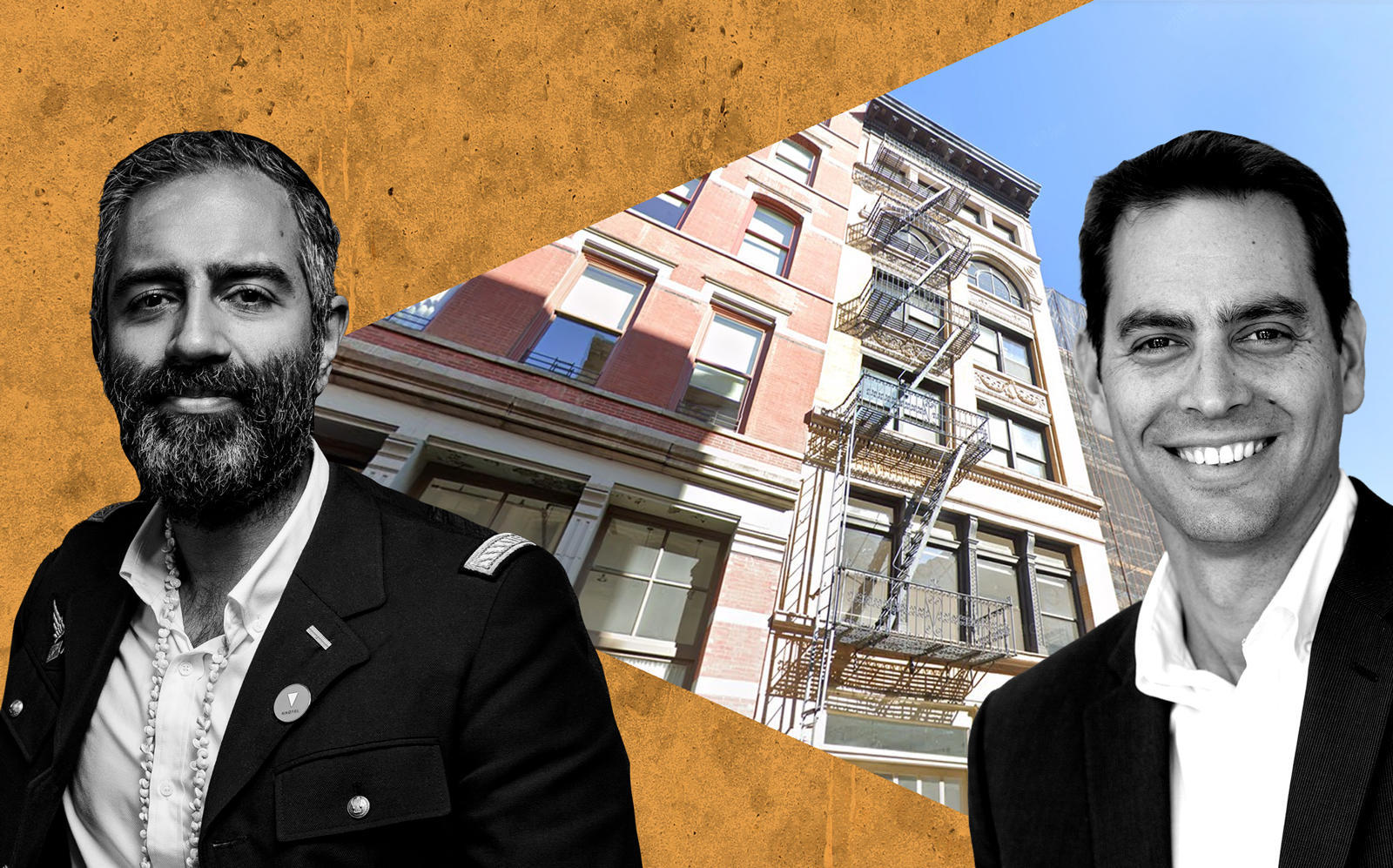 Knotel’s Amol Sarva and Northwind’s Ran Eliasaf with 40 Wooster Street (Google Maps)