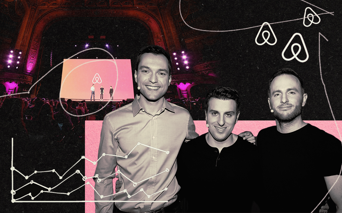 From left: Airbnb founders Nathan Blecharczyk, Brian Chesky and Joe Gebbia (Airbnb, iStock)