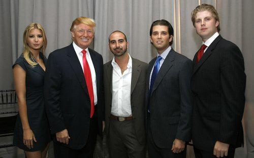 Alex Sapir (center) with Ivanka Trump, President Donald Trump, Donald Trump Jr. and Eric Trump (Getty)