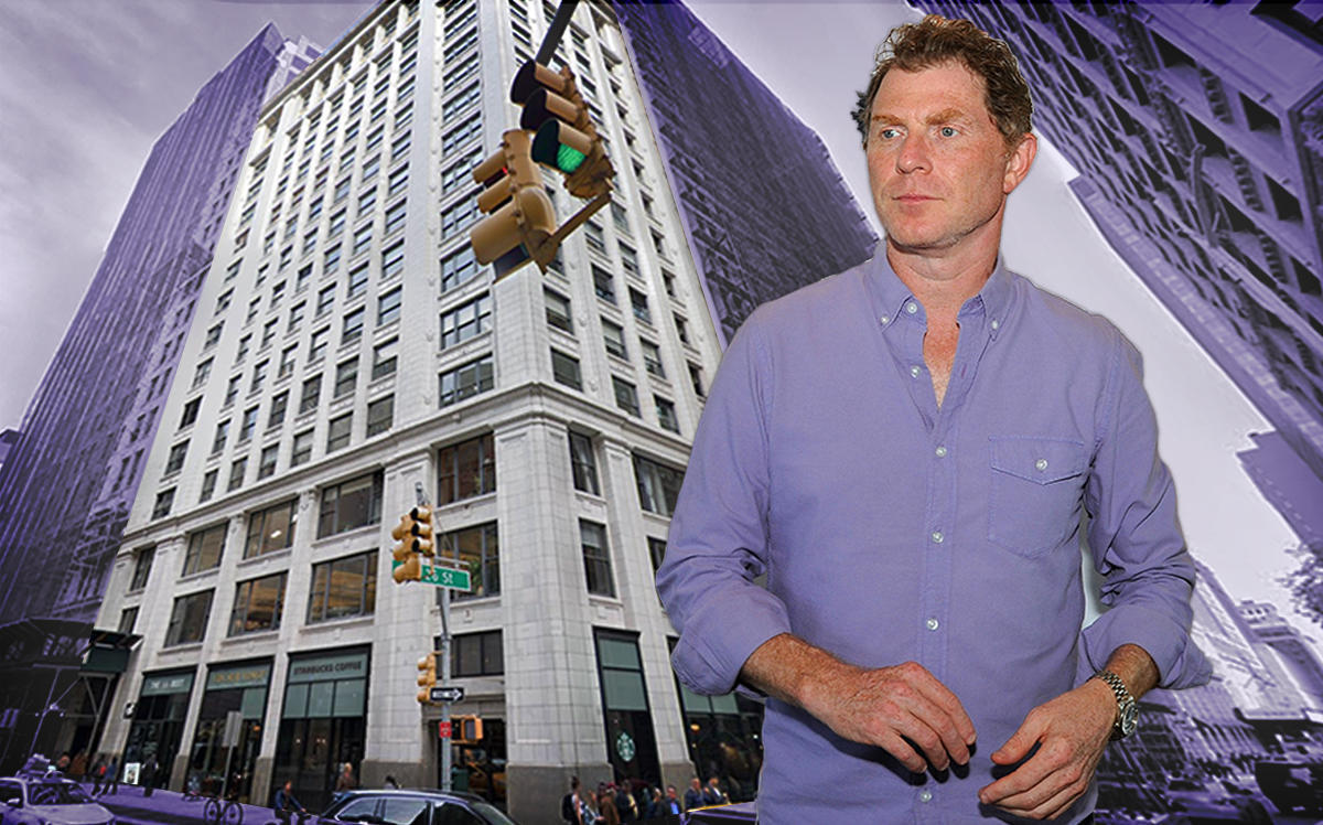 Bobby Flay and 1140 Broadway (Getty, Google Maps)