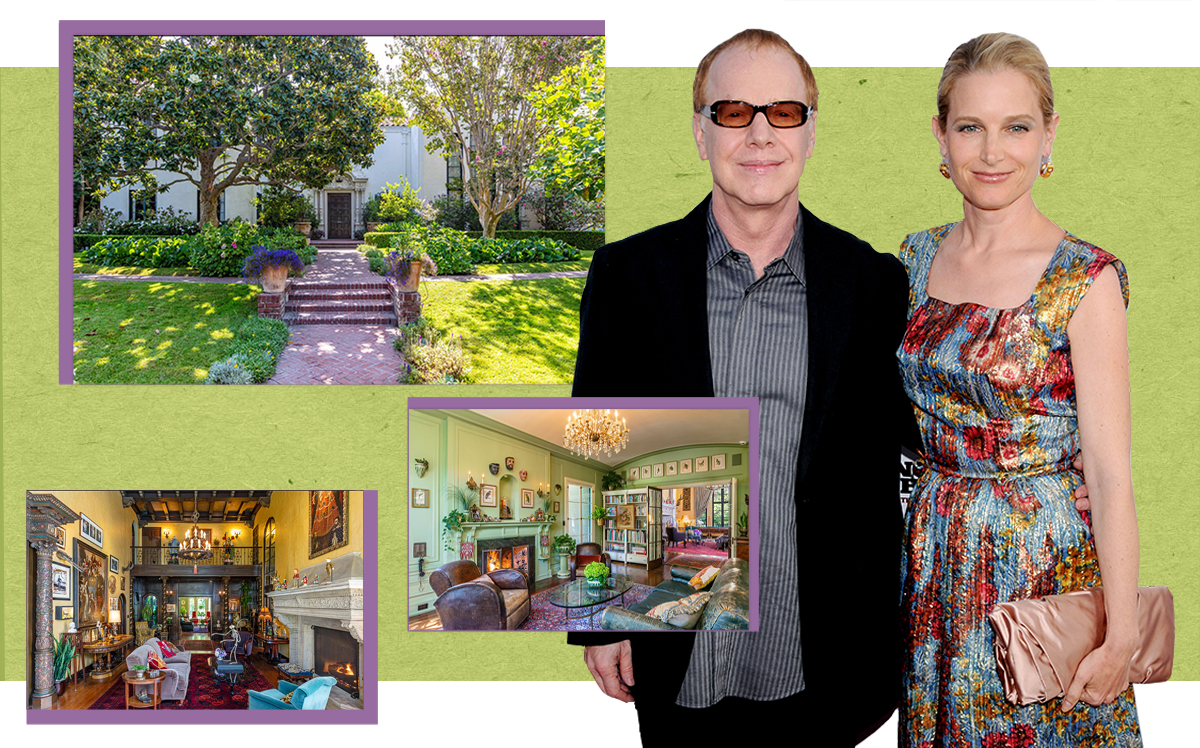 Danny Elfman and Bridget Fonda with 114 Fremont Place (Getty, The Williams Estates)