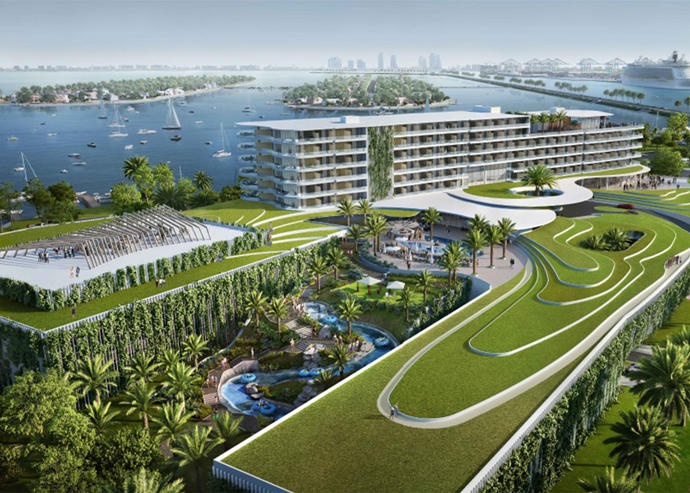 Rendering of the new Jungle Island with a 300-room hotel (EoA Group)