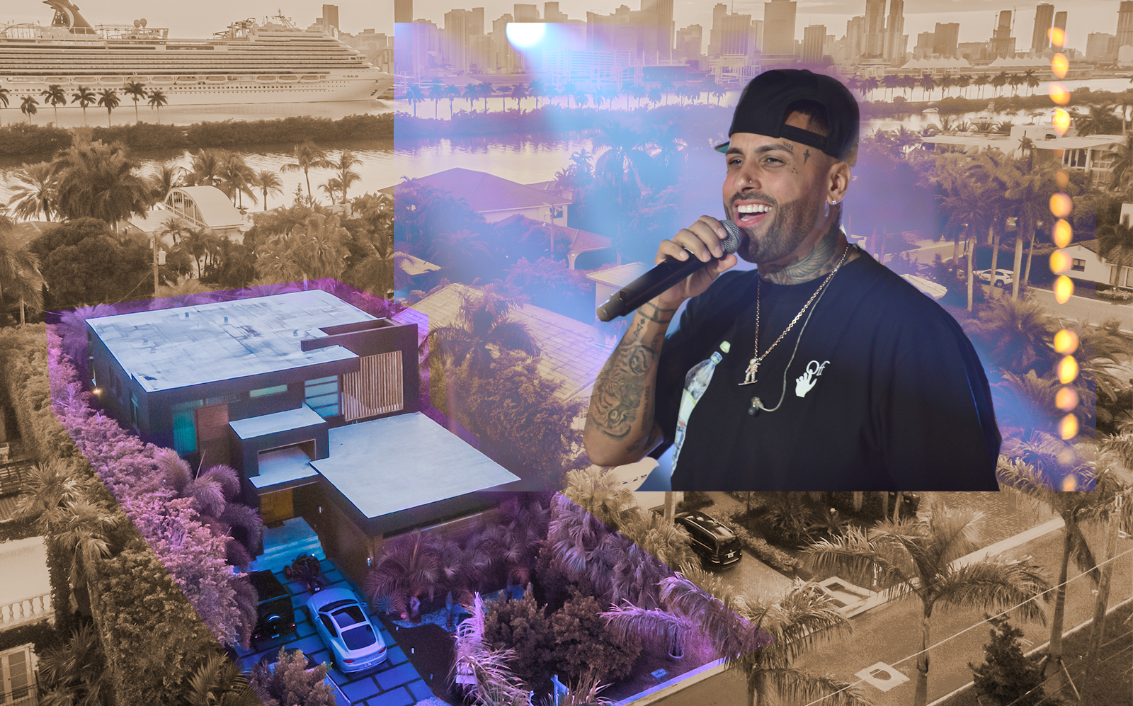 Nicky Jam and his Miami Beach home (Getty, Prestige Realty Group)