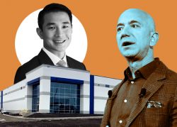 From left: GCP CEO Alan Yang, 3507 West 51st Street and Amazon CEO Jeff Bezos (Courtesy 42 Floors; Getty; GCP)