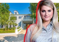 Meghan Trainor and her Encino Mansion (Photos via Getty; Savills)