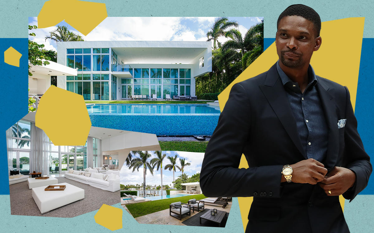 Chris Bosh and his North Bay Road home, 6396 North Bay Road (Getty, One Sotheby’s International Realty)