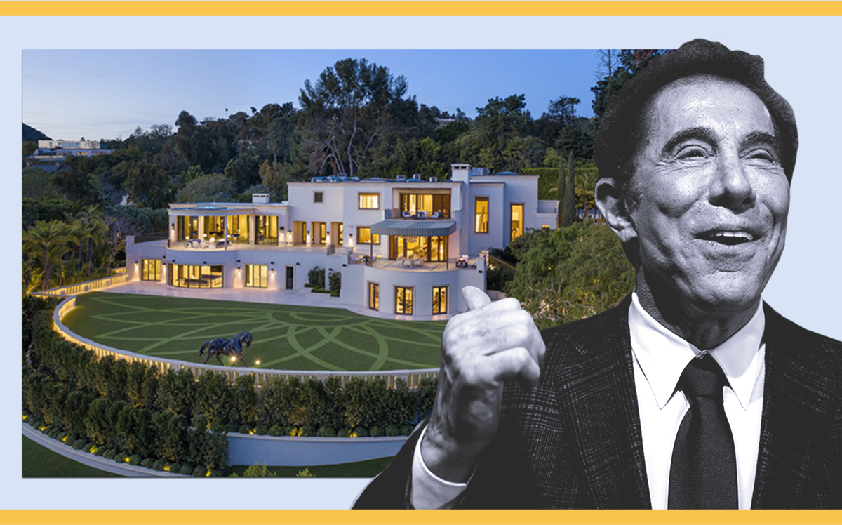 Steve Wynn and 1210 Benedict Canyon Drive (Getty, Compass)