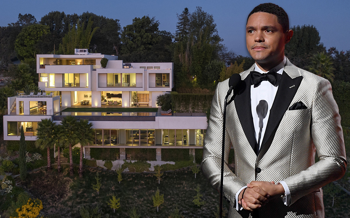Trevor Noah and the Bel Air house (Getty, Redfin)