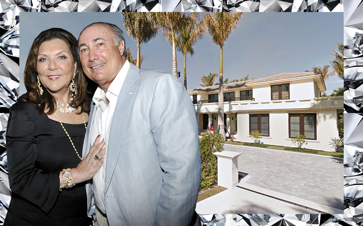 Judith Ripka Berk and Ronald Berk with 273 Tangier Avenue, Palm Beach (Getty, Google Maps, iStock)
