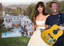 Dakota Johnson and Chris Martin with their Malibu home (Getty, Redfin)