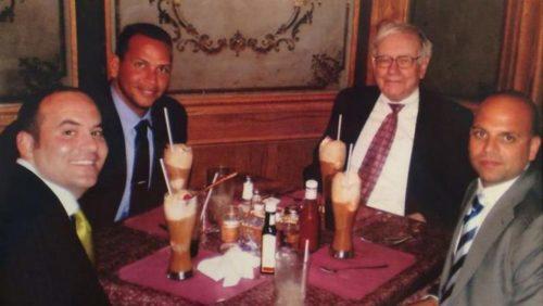 From left: Jose Gomez, Alex Rodriguez, Warren Buffett and Constantine Scurtis (Miami-Dade County Circuit Courts)