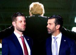 Eric Trump and Donald Trump Jr. with President Donald Trump (Getty)