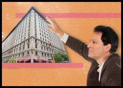 A photo illustration of the Belnord at 225 West 86th Street and HFZ CEO Ziel Feldman (Getty; iStock/Illustration by Kevin Rebong for The Real Deal)