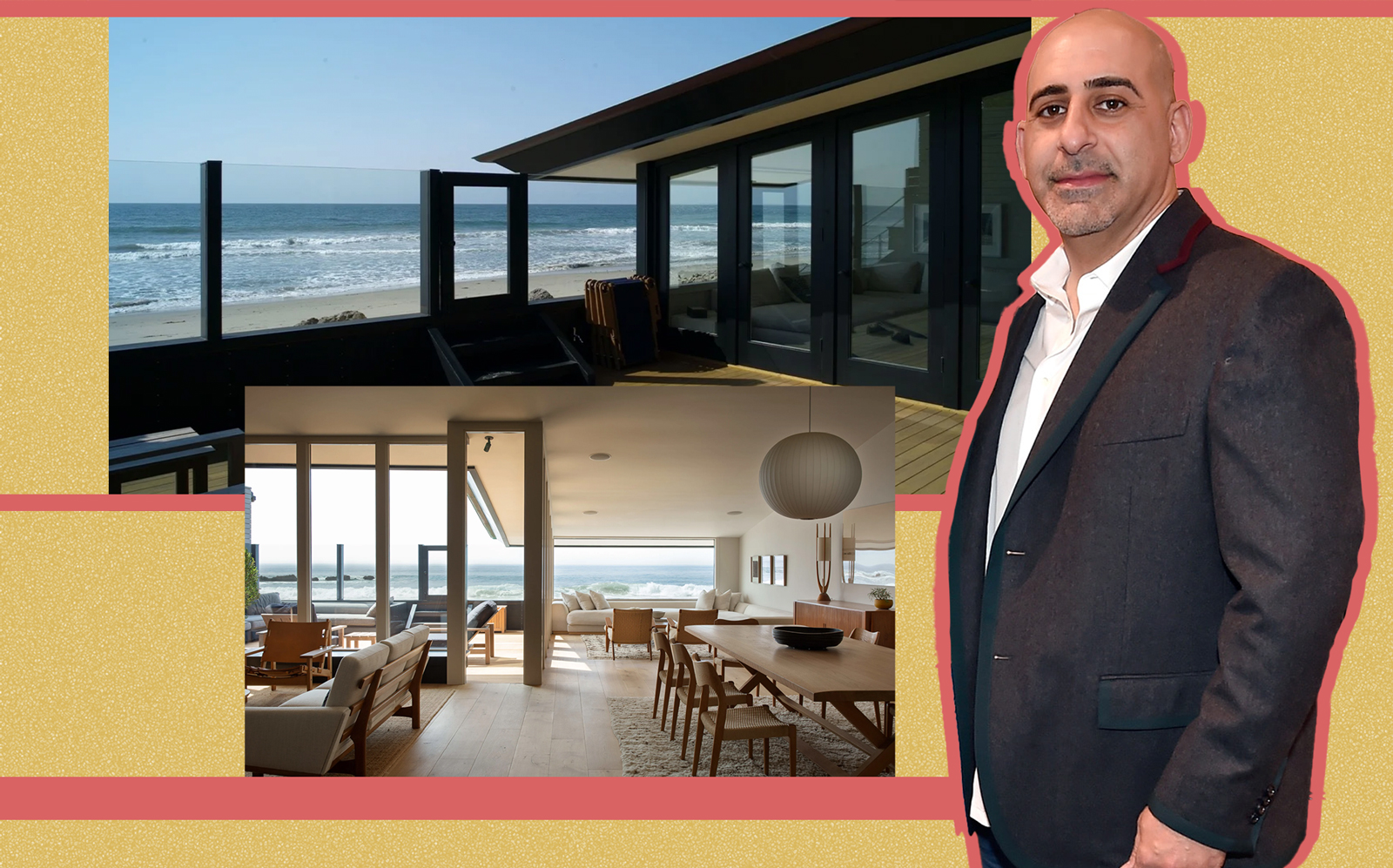 Morphe co-founder Chris Tawil and the Malibu beach house. (Photos via Getty; Hilton & Hyland)
