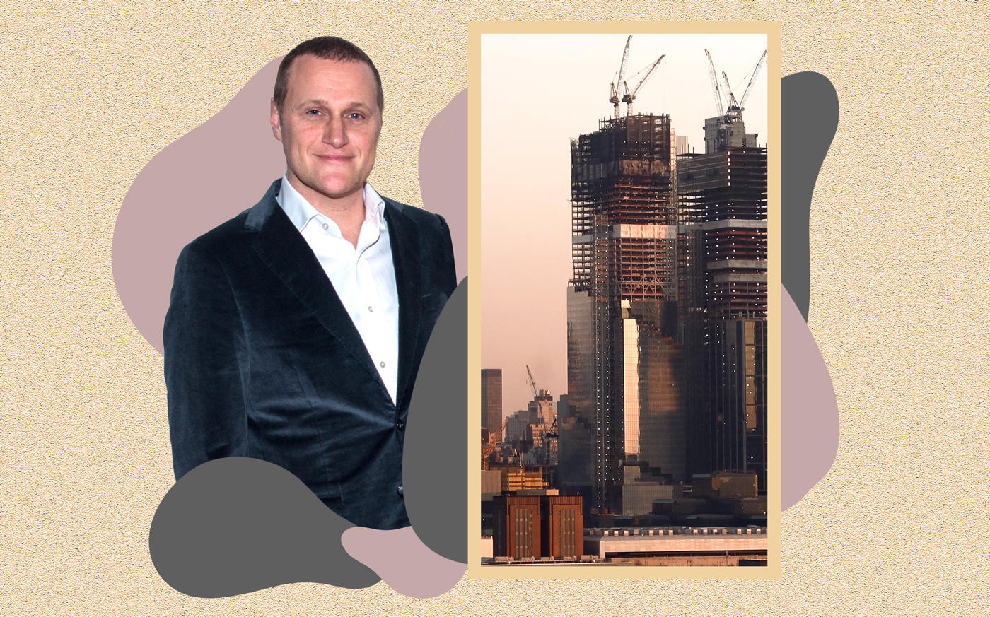 Tishman Speyer CEO  Rob Speyer and The Spiral as seen on January 21, 2021 (Photos via Getty Images; Illustration by Kevin Rebong)