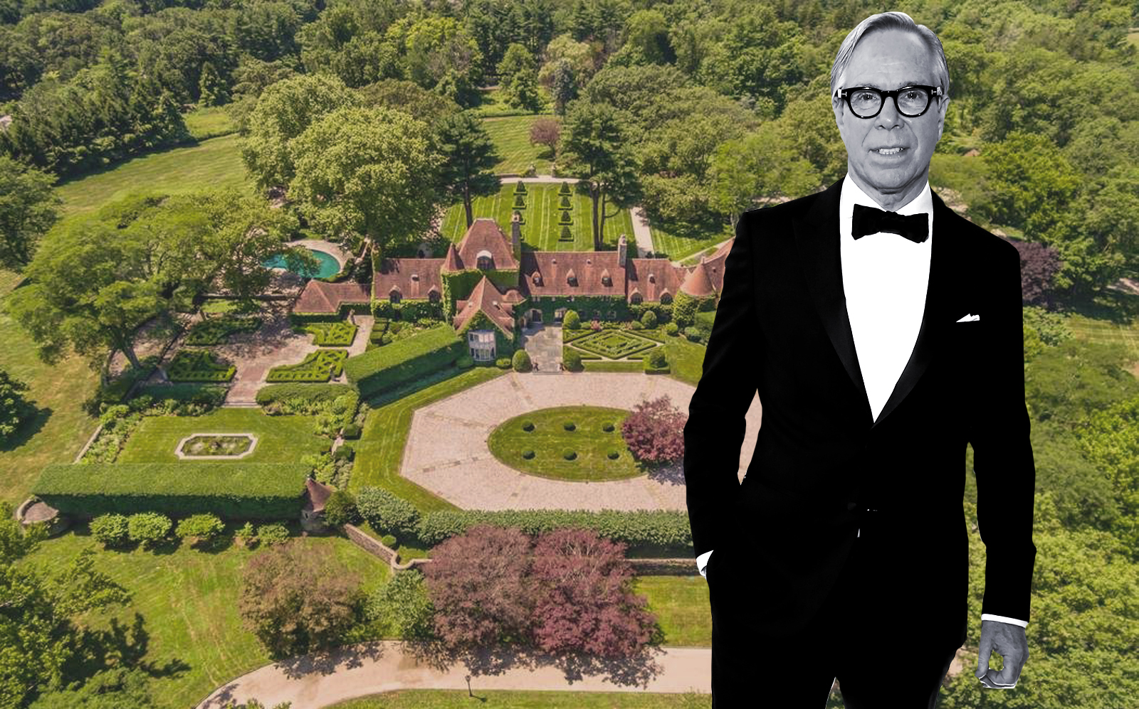 Tommy Hilfiger and his recently sold estate in Greenwich, CT. (Getty, Janet Milligan)
