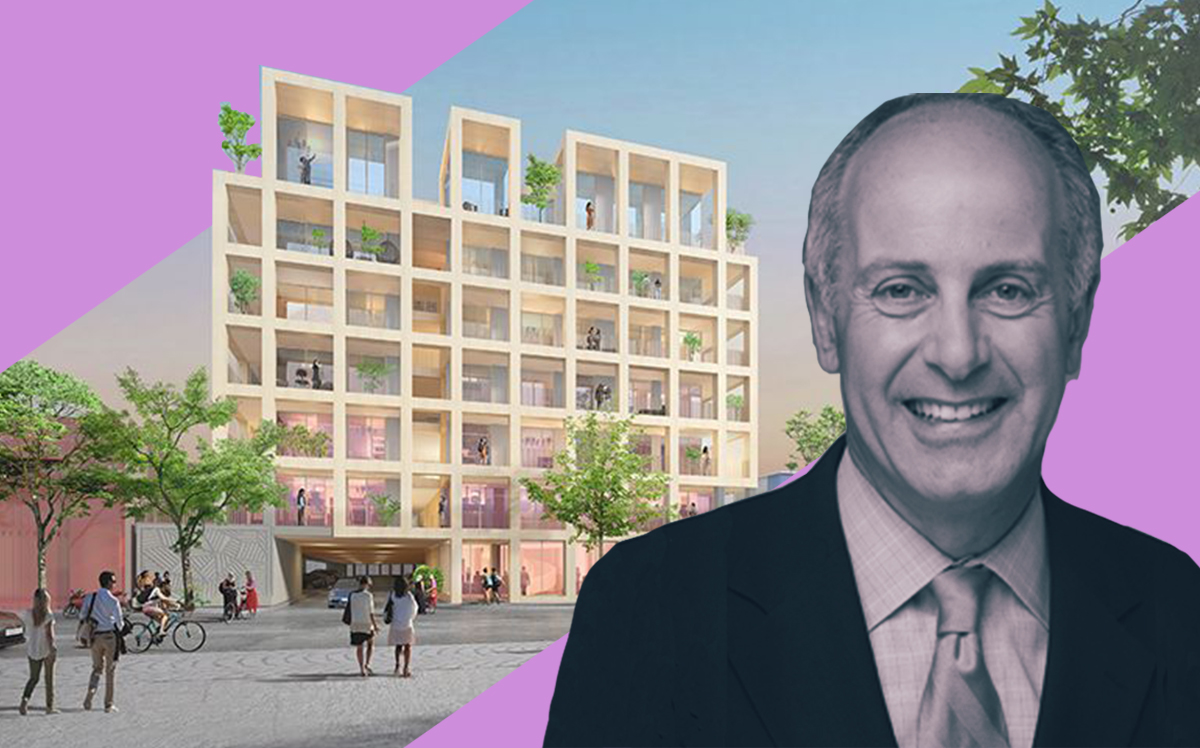 Actors Fund CEO Joseph Benincasa and a rendering of the project