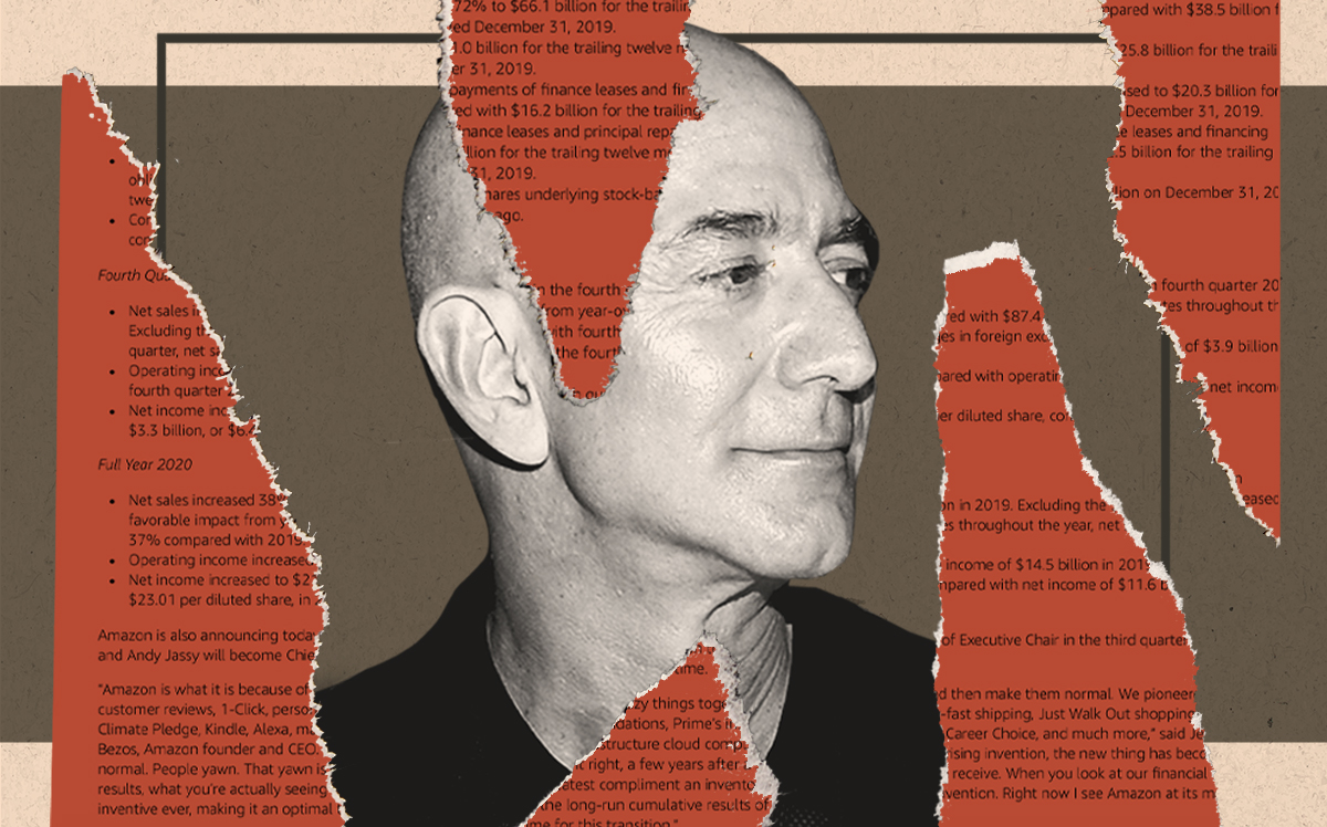 Jeff Bezos (Getty, Amazon/Illustration by Alexis Manrodt for The Real Deal)