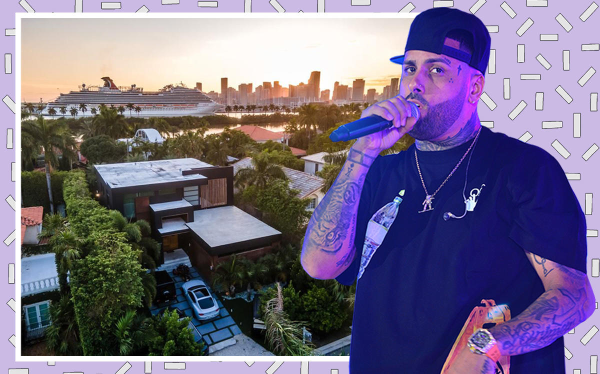 Nicky Jam and 240 Palm Island Drive (Getty, Luxe Living Realty)