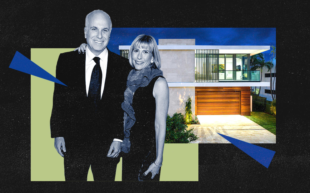 Ira and Paula Resnick with 1410 South Biscayne Point Road (Getty)