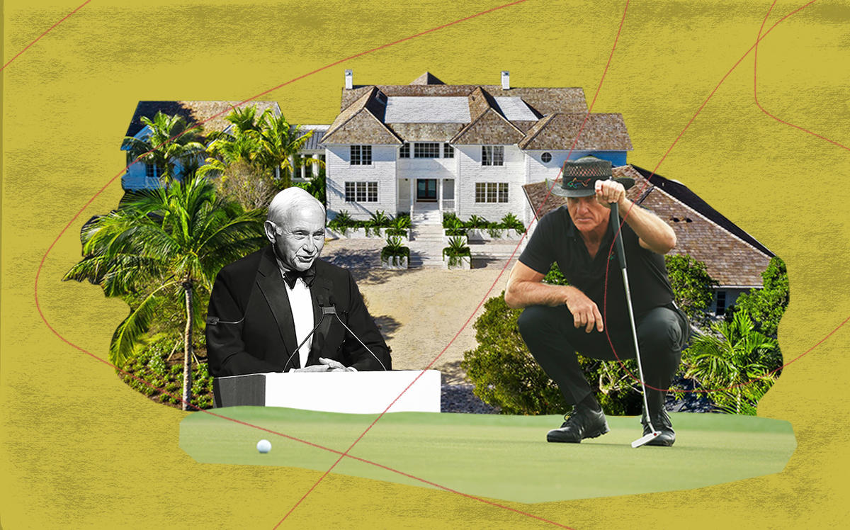 Leslie Wexner and Greg Norman with the Jupiter Island property (Getty, Shawn Hood Media) 