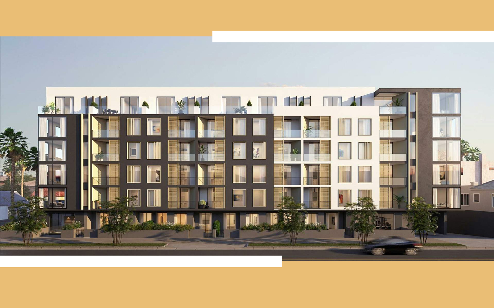 A rendering of the 88-unit apartment complex in Koreatown (Rendering via Kevin Tsai Architecture)