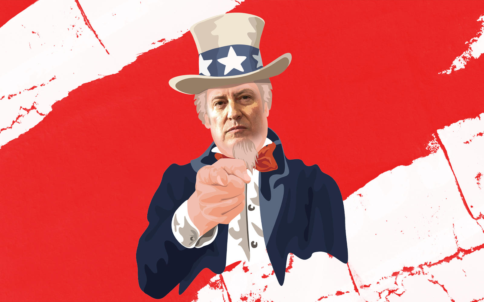 Photo illustration of Mayor Bill de Blasio as Uncle Sam (iStock, Getty/Illustration by Kevin Rebong)
