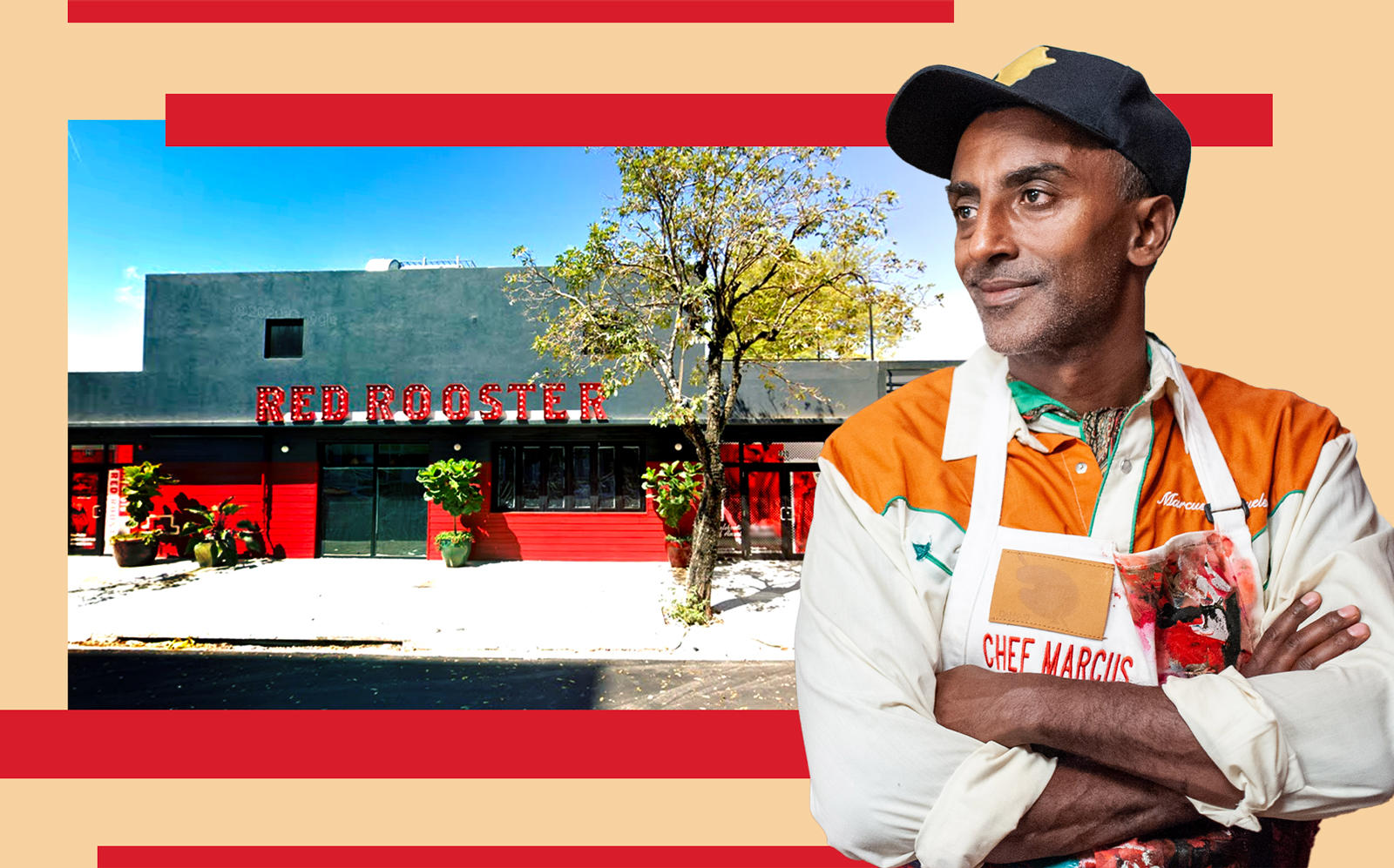 Marcus Samuelsson and his Red Rooster restaurant in Miami’s Overtown (Getty, Google Maps)