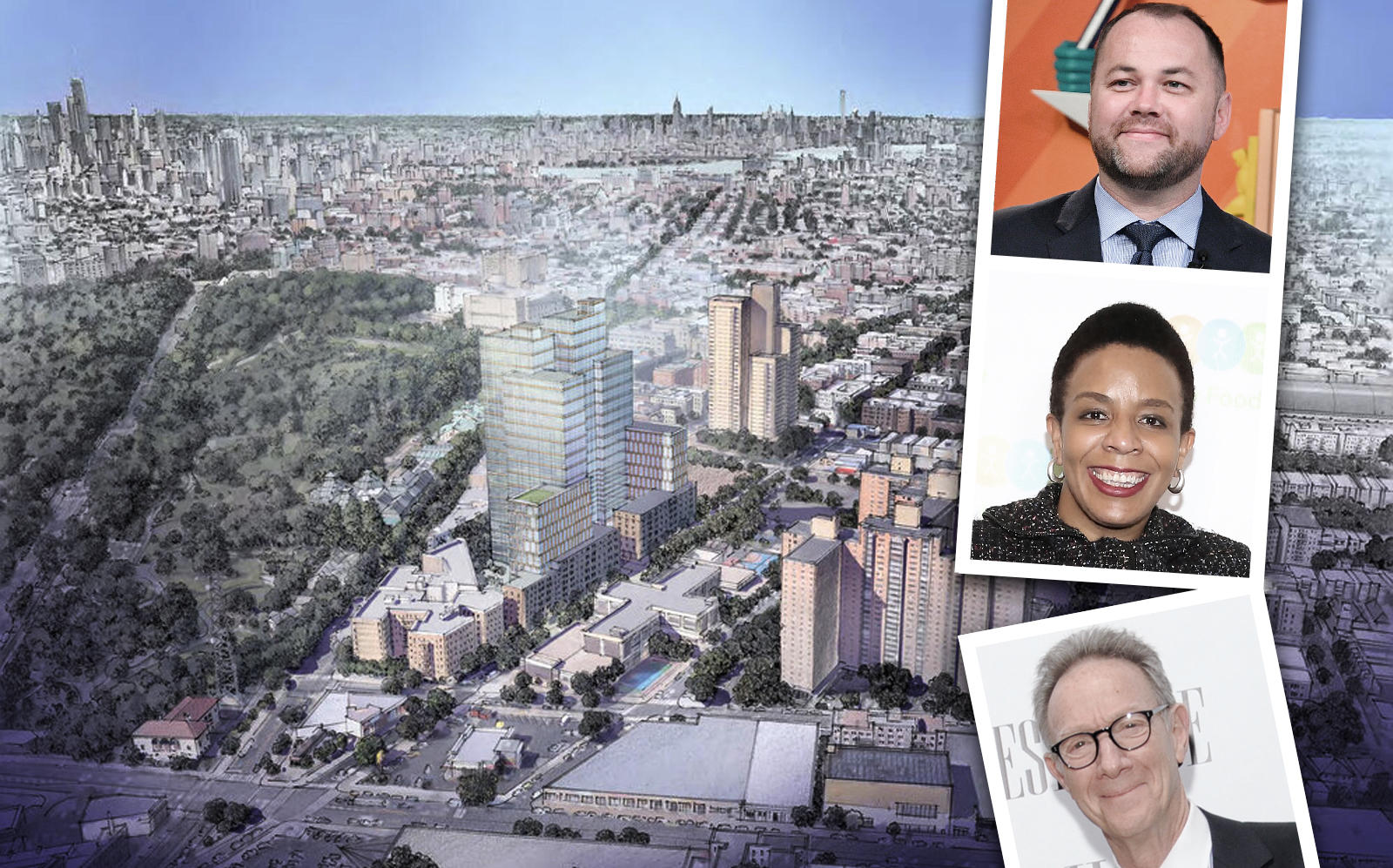 City Council Speaker Corey Johnson and Crown Heights Council member Laurie Cumbo denounced Bruce Eicher's rezoning request. (Getty, Lincoln Equities)