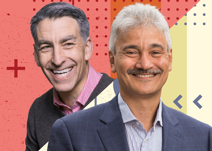 Redfin CEO Glenn Kelman and RentPath CEO Dhiren Fonseca (Redfin, RentPath/Illustration by Kevin Rebong for The Real Deal)