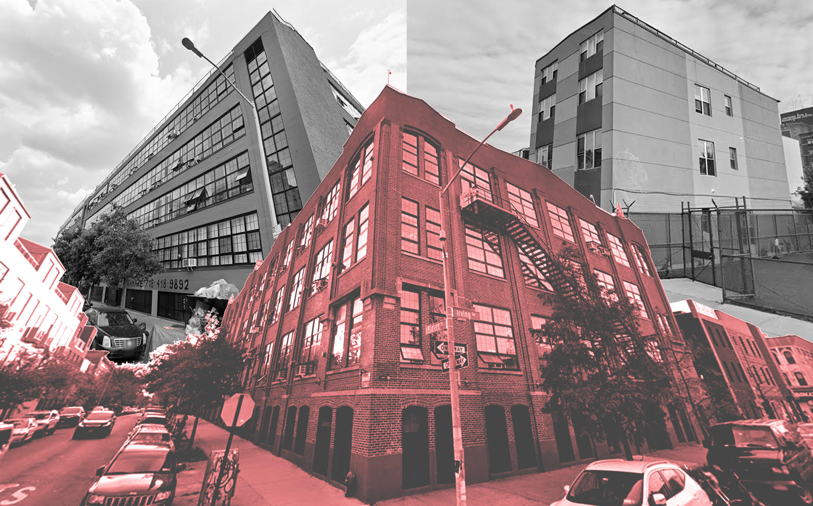 Clockwise from left: 248 McKibbin Street, 586 Hart Street and 345 Eldert Street in Brooklyn (Google Maps)