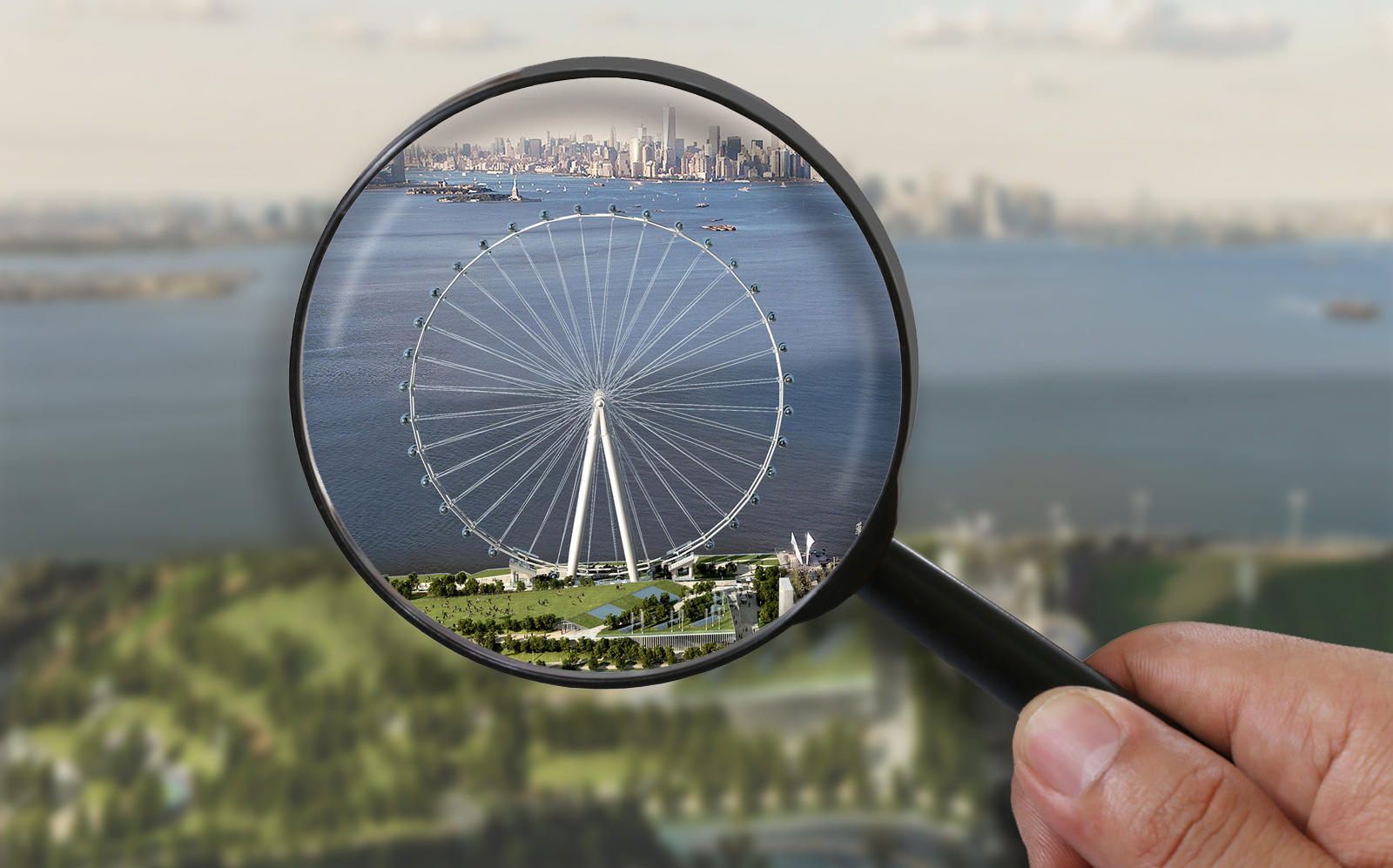 The newest plan for the New York Wheel is 210 feet shorter than the 2018 plans. (Cosentini Associates, Getty)