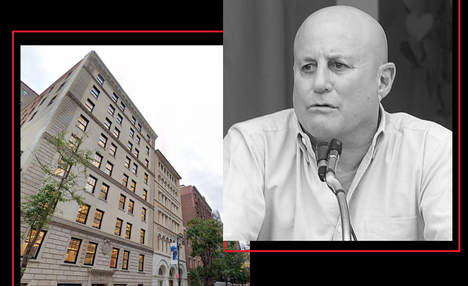 Ron Perelman with 27-33, 35 and 41 East 62nd Street (Getty; Google Maps)