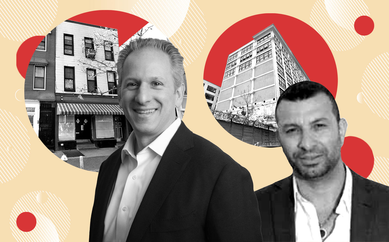 L3 Capital’s Domenic Lanni (left) with 188 Bedford Avenue and Sela Group's Gal Sela with 29 Ryerson Street (Photos via L3 Capital, LinkedIn, Google Maps)