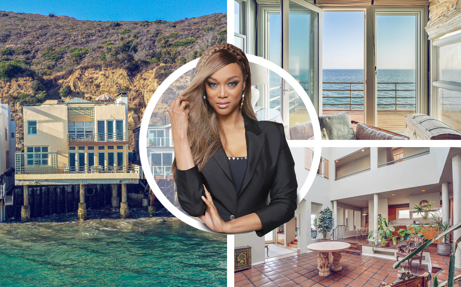 Tyra Banks with her new 4 bedroom coastal home. (Getty, Coldwell Banker Realty)