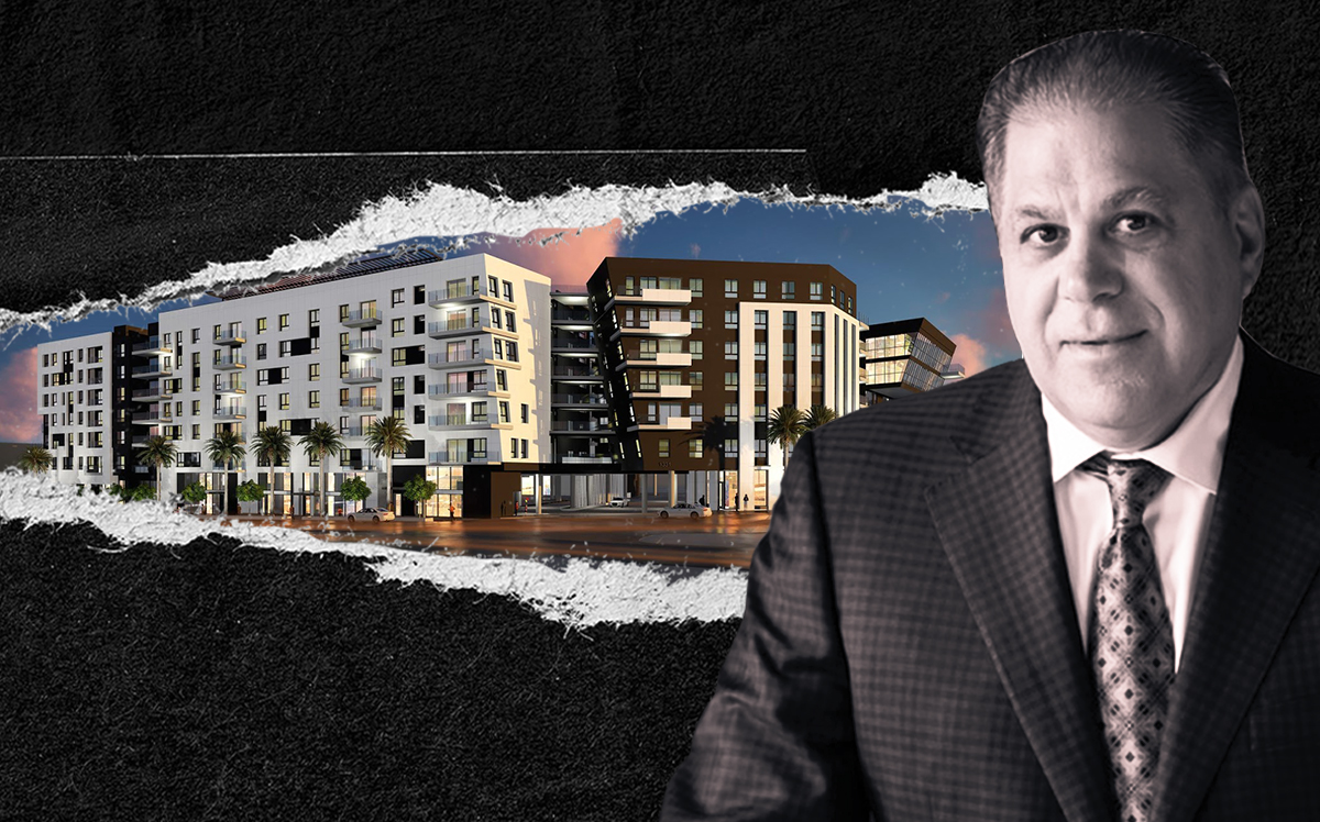 Rescore Property Corp. Managing Principal Arthur Falcone and a rendering of the project (iStock)
