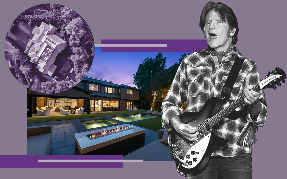 John Fogerty and his Encino home (Getty, Redfin)
