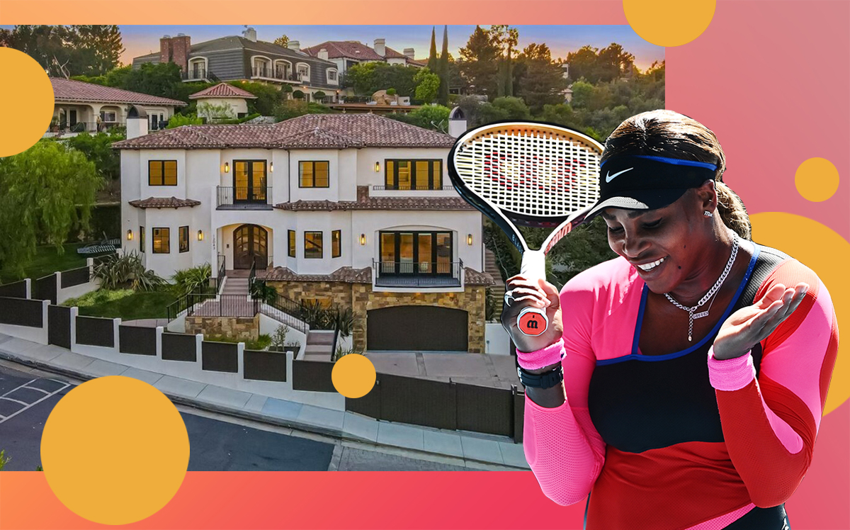 Serena Williams and her Beverly Hills home (Getty, Redfin, iStock)