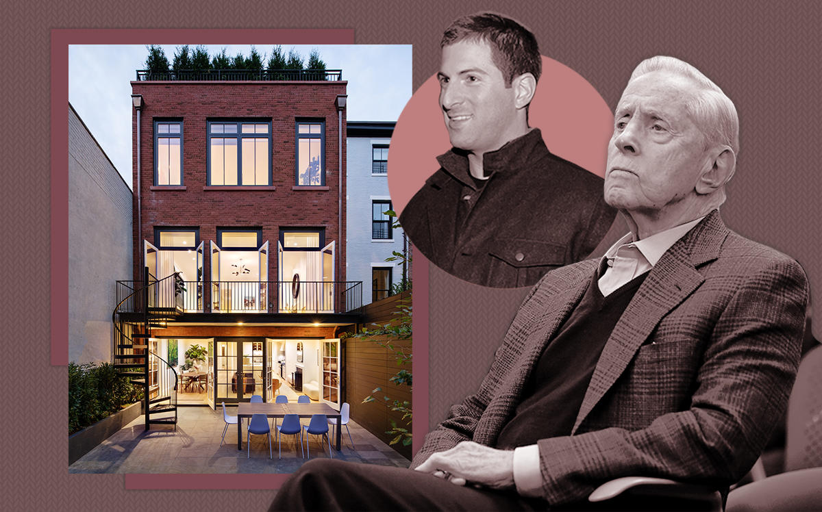 Fred Wilpon and Scott Wilpon (inset) with 334 West 20th Street (Getty, Compass)