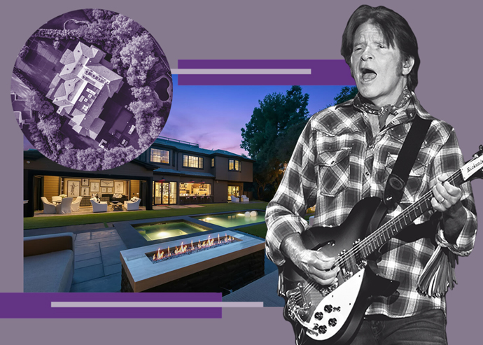 John Fogerty and his Encino home (Getty, Redfin)